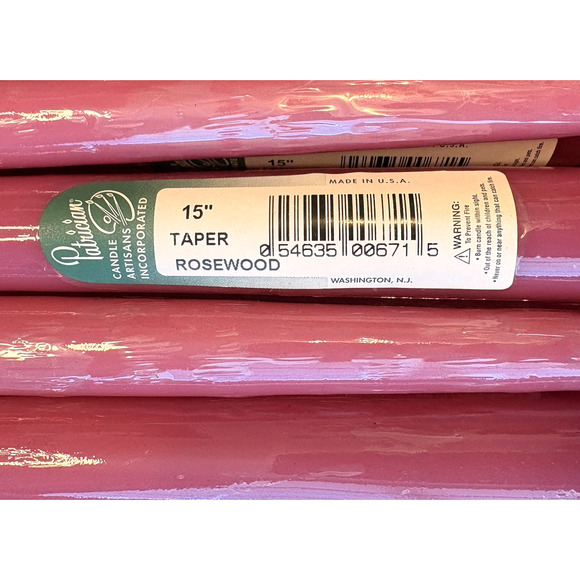 12 Patrician Rosewood Classic 15" Hand Dipped Dripless Taper Dinner Candles - Picture 5 of 5